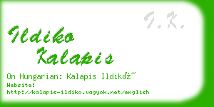 ildiko kalapis business card